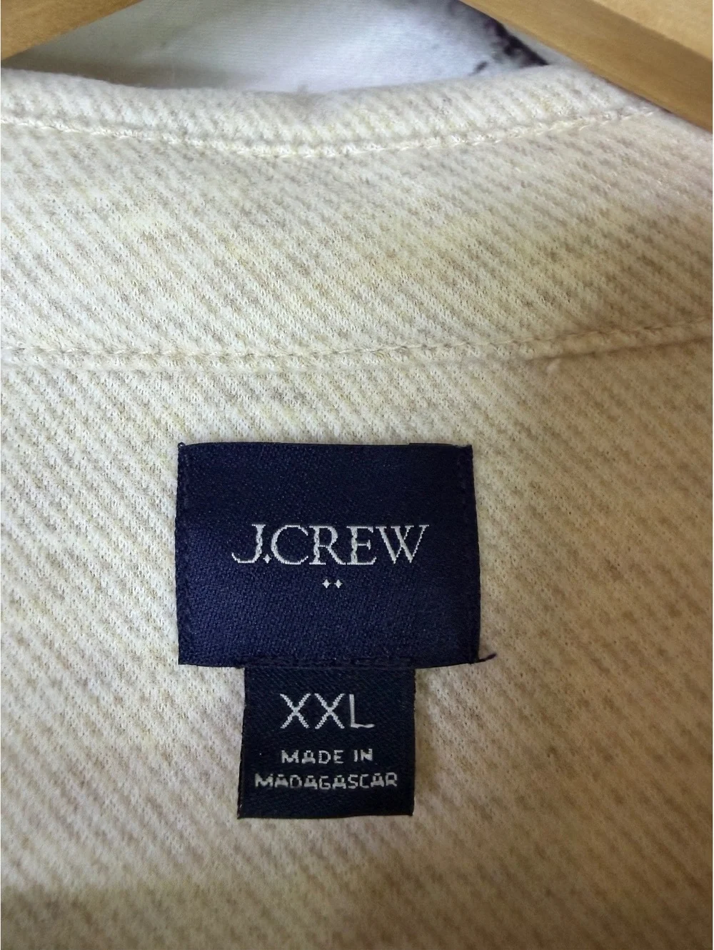 J.Crew Cabincore Soft Knit Overshirt Shacket Cream Off-White Oatmeal Men XXL